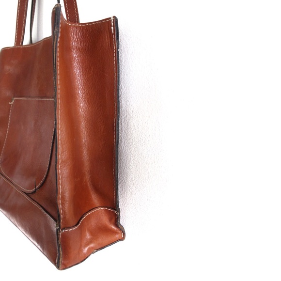 Patricia Nash Cognac Leather Shoulder Bag Preowned Neutral Cherry Cognac… - Picture 3 of 14